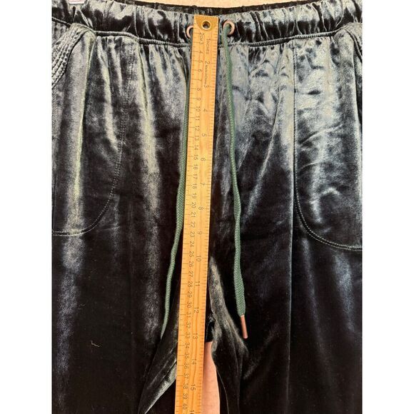 Anthropologie Saturday Sunday Olive Green Velvet Velour Casual Jogger Pants M - Picture 4 of 8